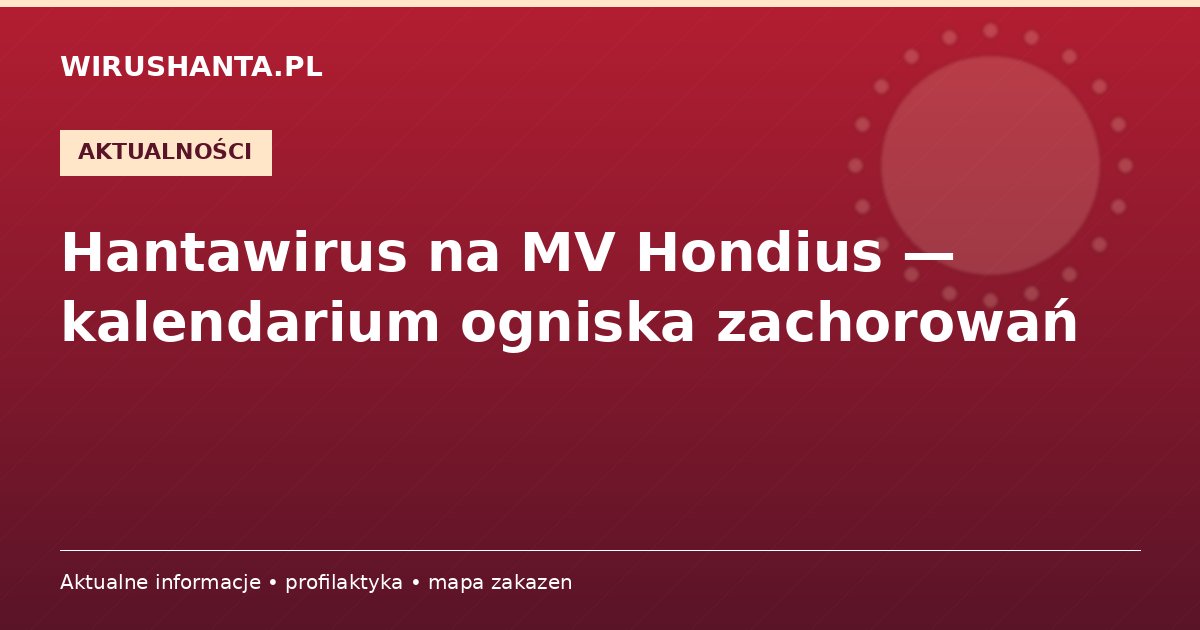 Hantawirus na MV Hondius — kalendarium ogniska zachorowań
